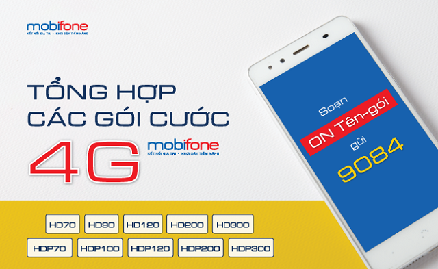 Các gói cước 4G MobiFone 1 tháng, 1 ngày, 1 năm